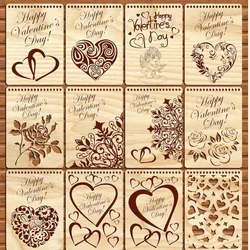 61 Valetine Day Theme Decoration 2D Laser Cutting Glowforge Cricut Vector Drawing Files