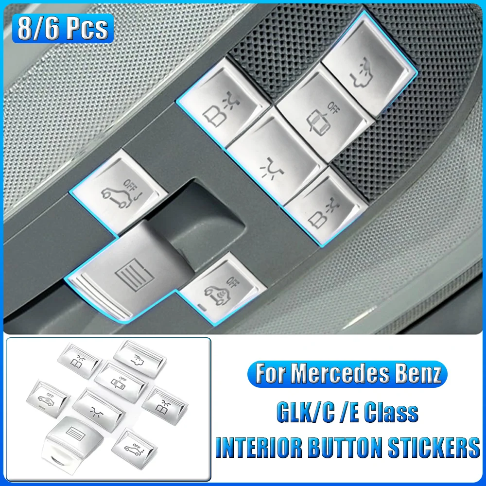 

Buttons Stickers Car Roof Sunroof Reading Light Decoration Cover Trim For Mercedes Benz GLK C E Class X204 W204 W212 Interior