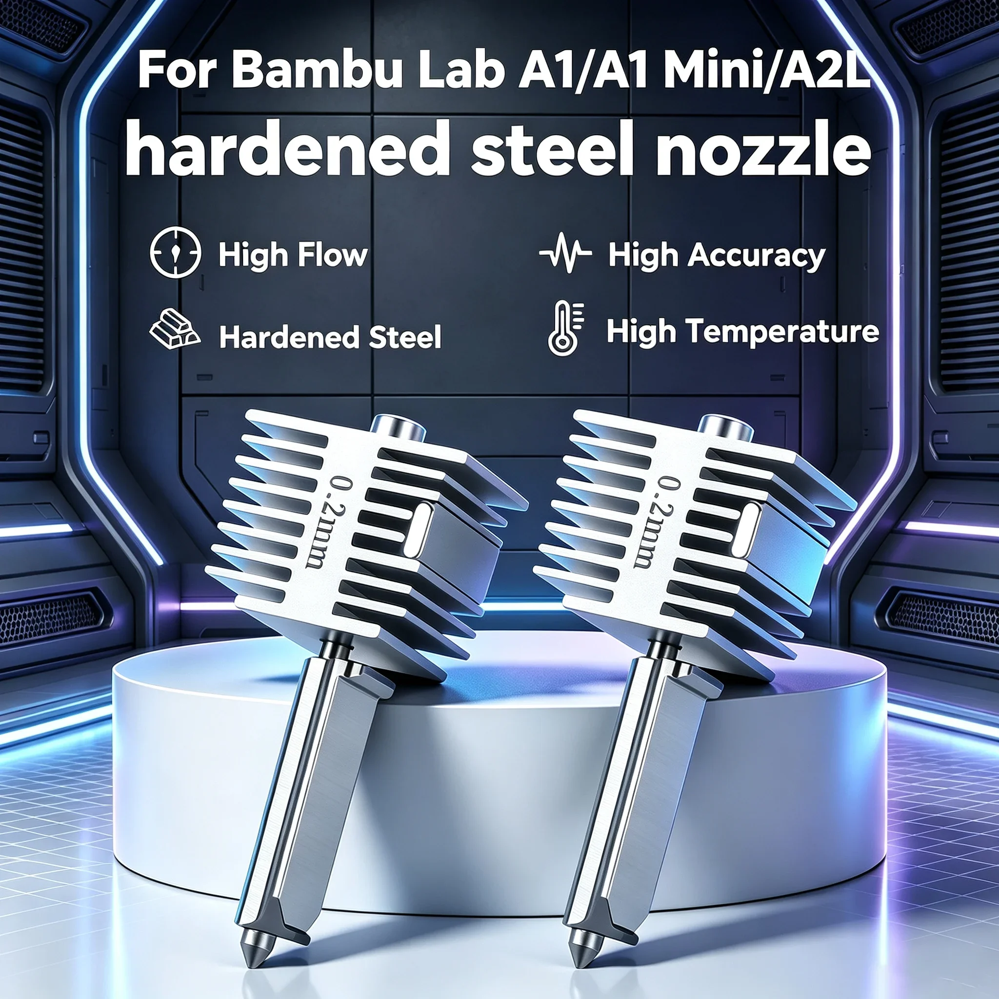 Upgraded All-in-one Hotend Kit  For Bambu Lab A2L/A1/A1 Mini Hardened steel Nozzle 3D Printer Part Fast Speed Hot End Assembly