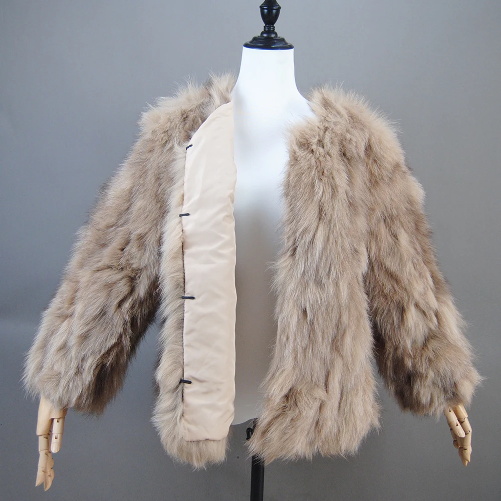 Casaco de pele real para mulheres, casaco natural Fox Fur, jaqueta LAN Fox Fur, jaqueta longa de luxo, moda inverno quente, alta qualidade, atacado, quente, 70cm, 2022