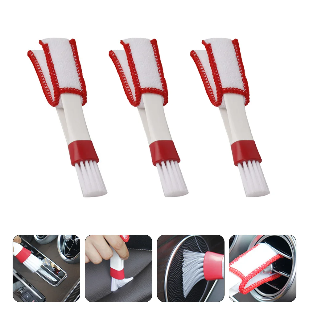 

3 PCS Car Gap Brushes Compact Duster Portable Cleaning Keyboards Handheld Cleaner Superfine Fiber Pp for Detailing Supplies