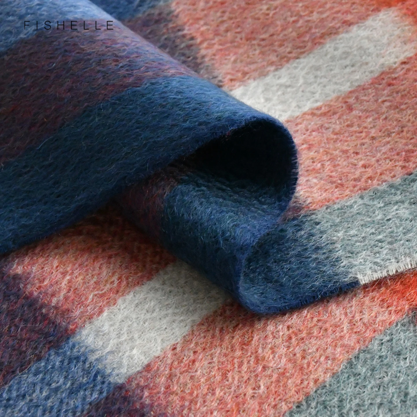 Blue Orange Plaid 100% Cashmere Scarf Winter Women Men Pashmina Soft Warm Shawl Wrap Luxury Gifts Tassel Neck Scarf