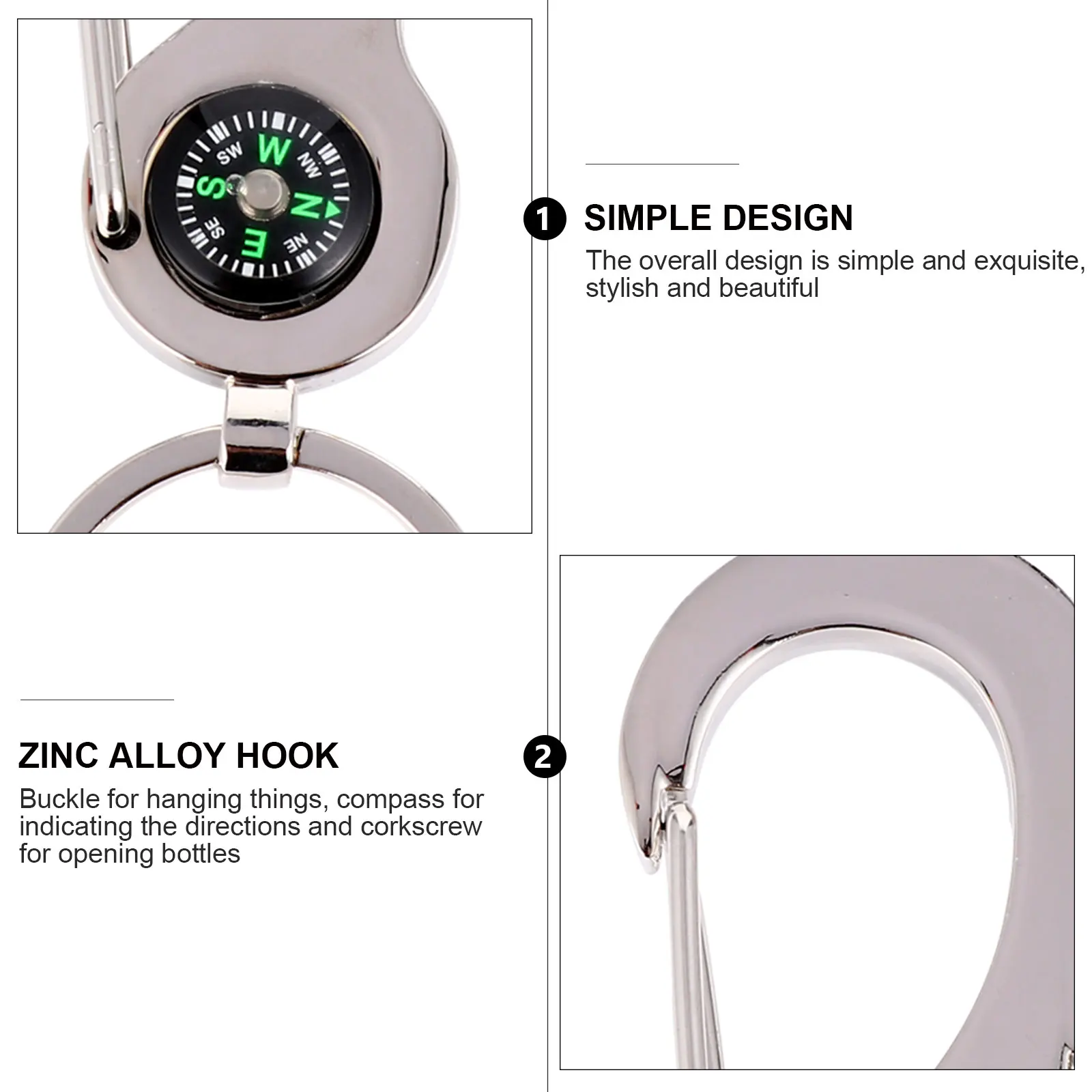 

Multifunctional Keychain Compact Camping Compass Carabiner Hiking Clip Bottle Opener Outdoor Gear Mini Tool Zinc Alloy