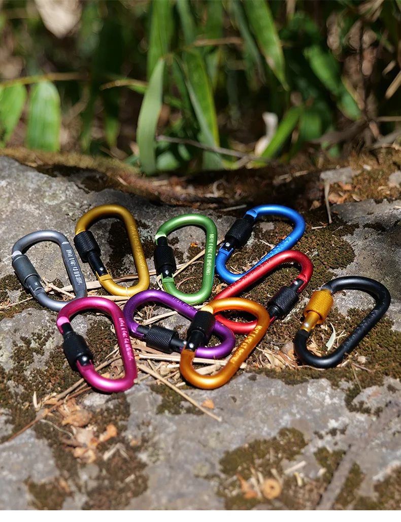 5PCS Karabiner Clip Set Aluminium Legierung Tourist Haken Angeln Karabiner Schnalle Karabiner Schlüssel Halter Schlüsselbund Camping Karabiner – Detail 6