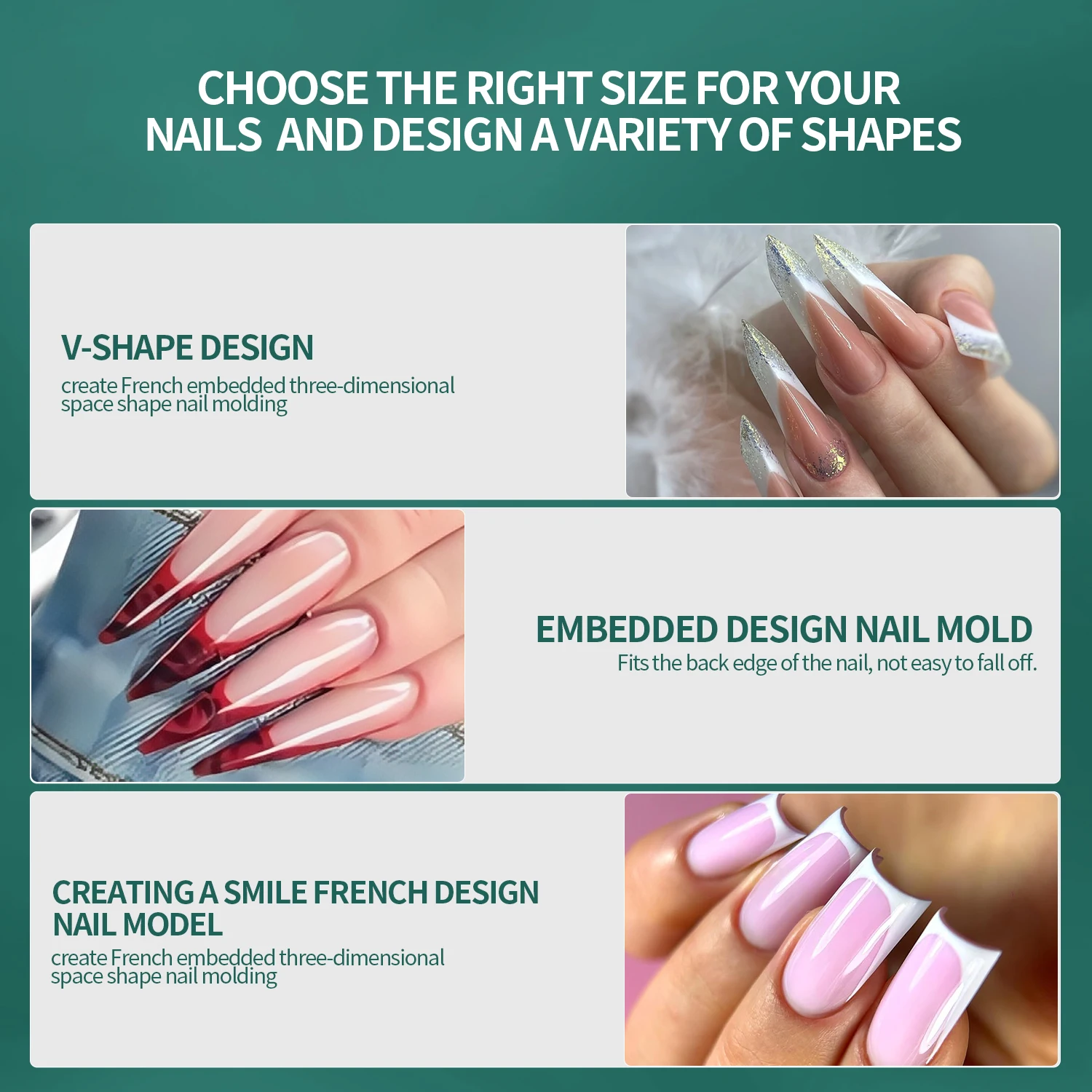 NAILPOP Frech مسمار أشكال مزدوجة مجموعة واضح غطاء كامل بناء سريع هلام قالب نصائح وصلات لإطالة الأظافر نصائح قوالب 75/150 قطعة