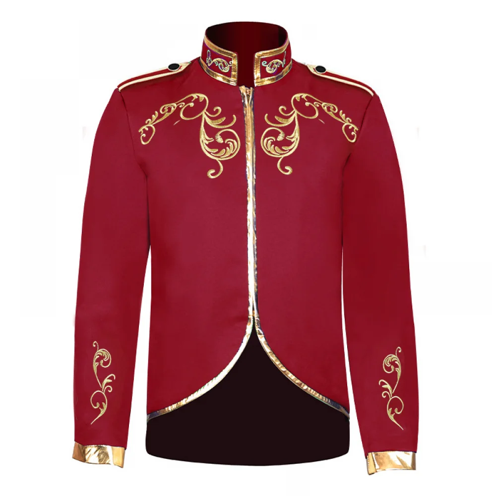 Mens Prince Coats Drummer Parade Punk Officer Prince Uniform Jacket Music Festival Parade Military Parade Carnival Costume ﻿