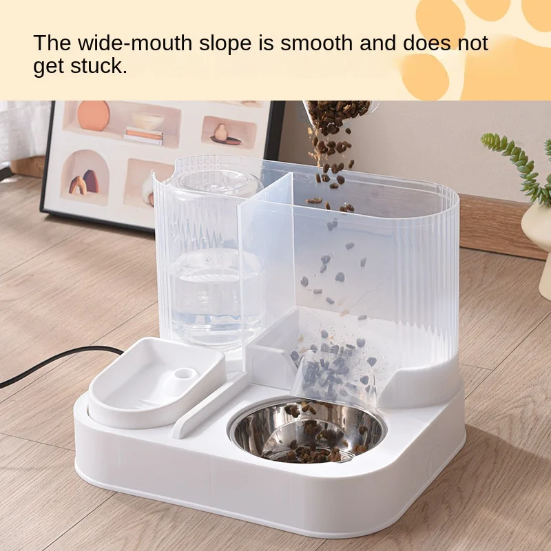 

Cat Bowl Water and Food All-in-one Pet Bowl Cat Automatic Feeder Without Food Leakage Double Bowl and Cat Basin 2-in-1