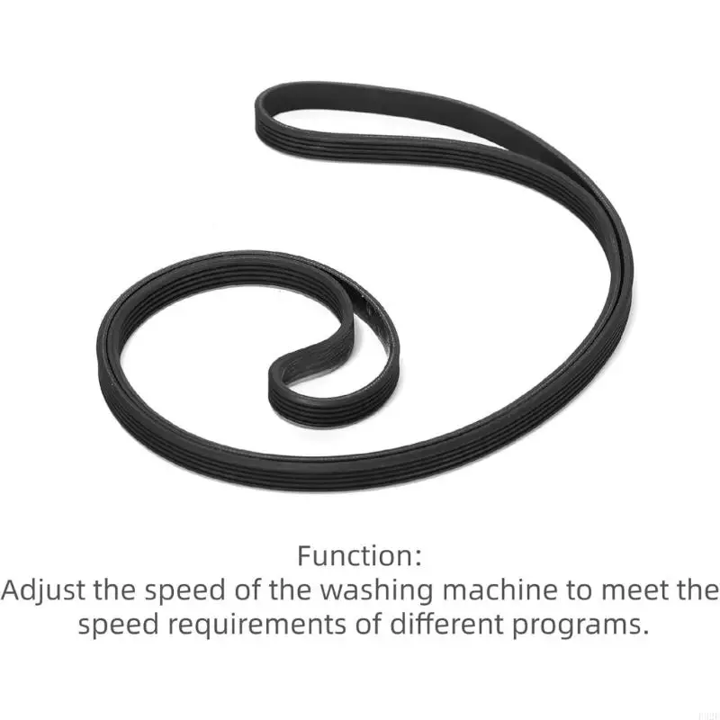 F92F Replacement Drive Belt for Washer Dryer Maintenance, for 5EPJ1214 Black Rubber 5-Rib 4-Channel Appliance Belt Use