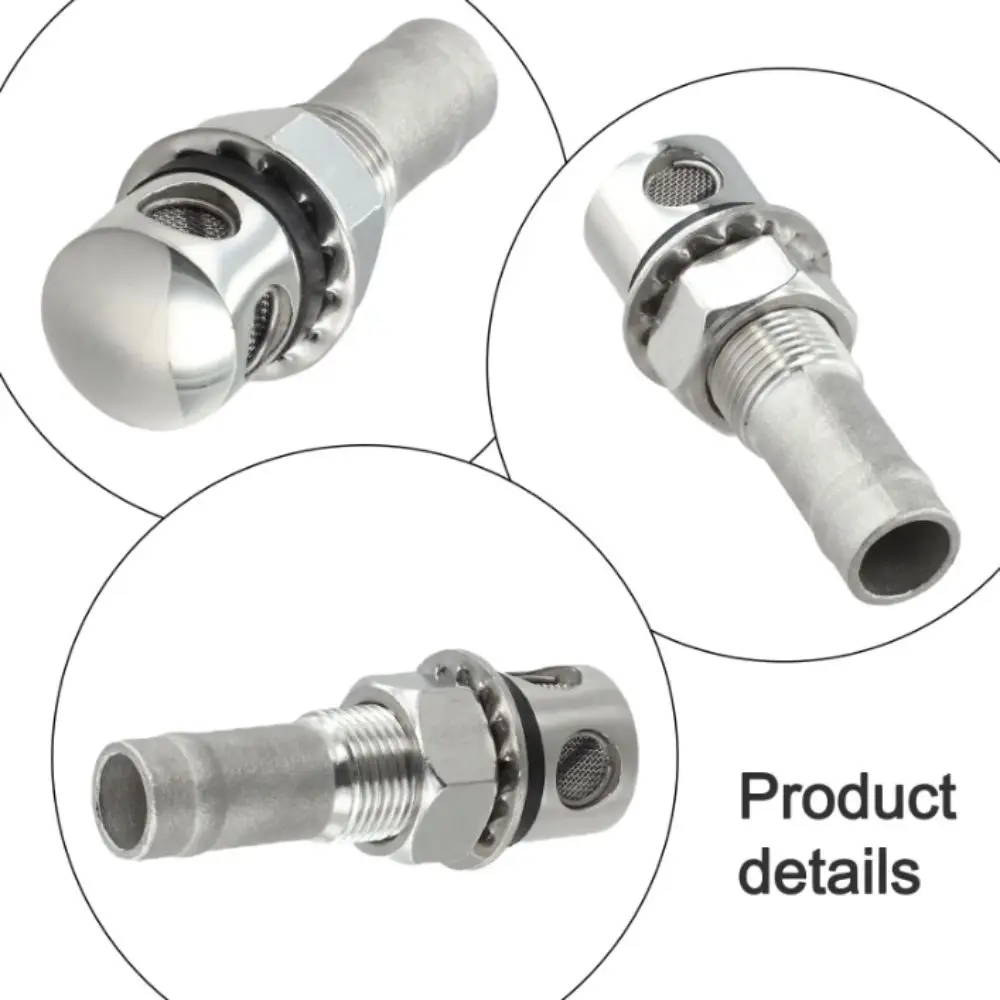 Stainless Steel Fuel Tank Vent Straight Air Vent Universal Design Through Hull Vent Marine Grade Flush Mount Marine Air Vent