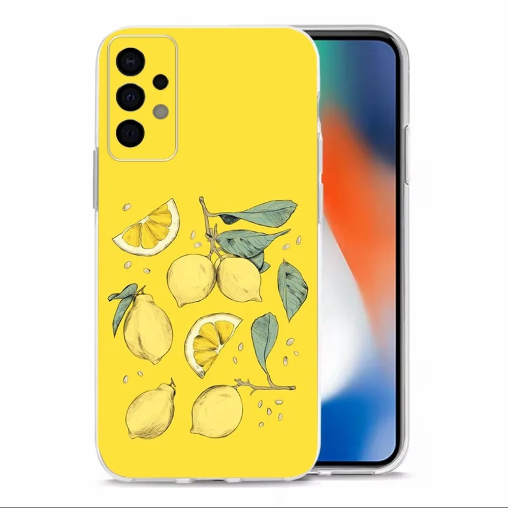 Fruit Lemon  Phone Case For Samsung Galaxy A71,70,52,40,51,31,A50,21S,30S,Note20ultra Transparent Cover