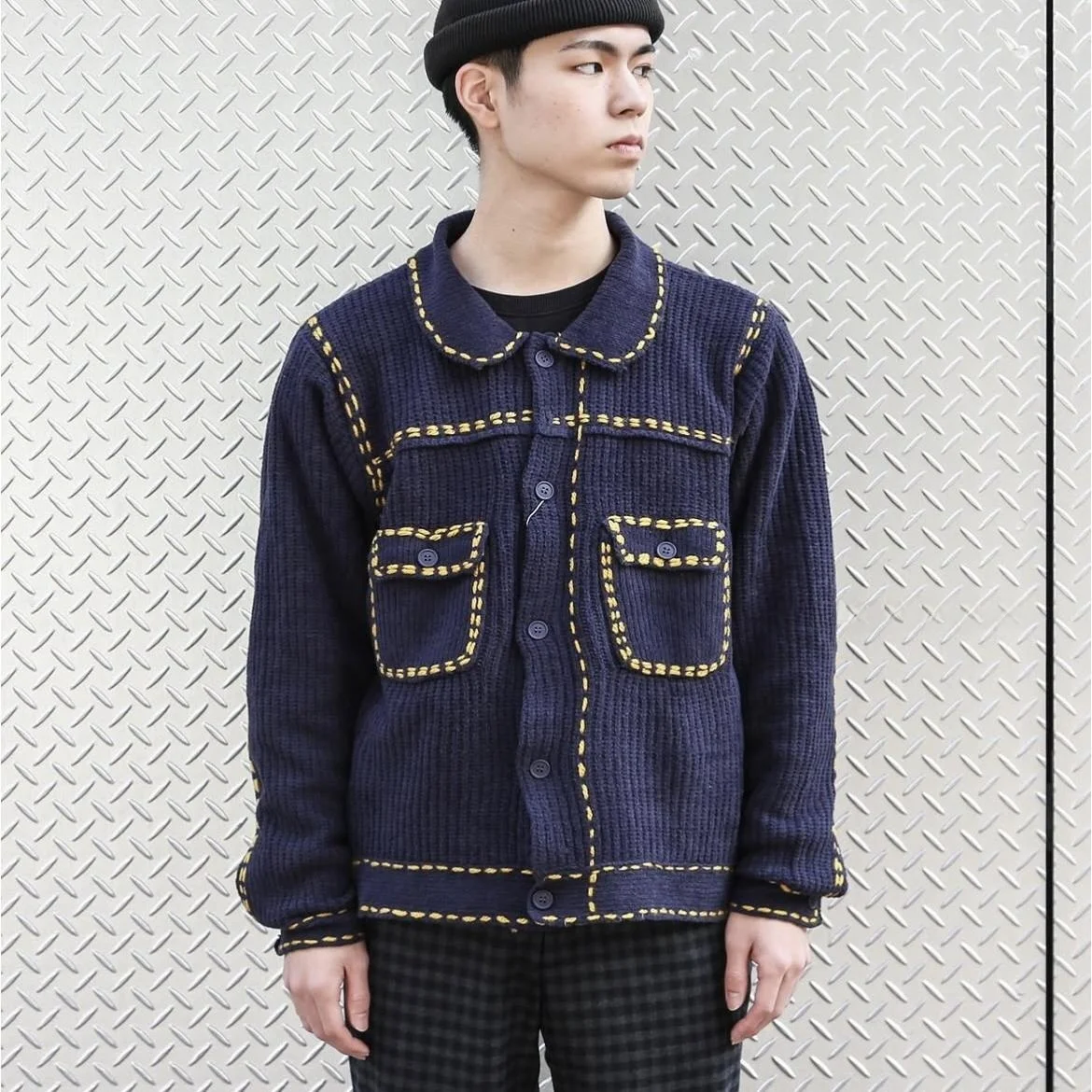 

PHINGERIN PG Knit 24AW Cartoon Sle Color Blo Knitted ket Open Cardigan Coat Youth Casual Long Sve Warmth