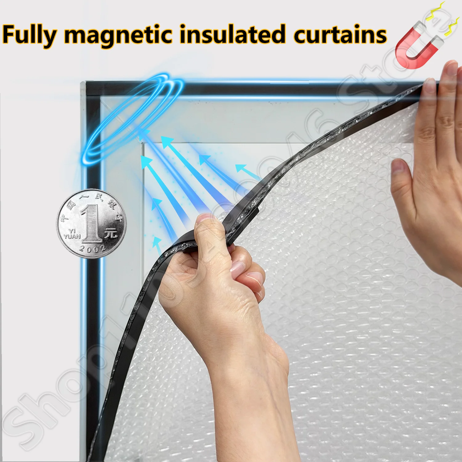 Magnetic Window Insulation Bubble Film Household Self-Install Windproof Cold Resistant Window Sealing Film Winter Window Cover
