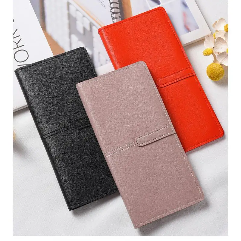 Fashion High Quality Women Wallets Brand Letter Long Tri-fold Wallet Purse Fresh Leather Female Clutch Card Holder Cartera Mujer