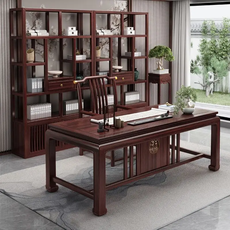 New Chinese walnut tea table solid wood study antique desk Chinese style calligraphy writing table furniture