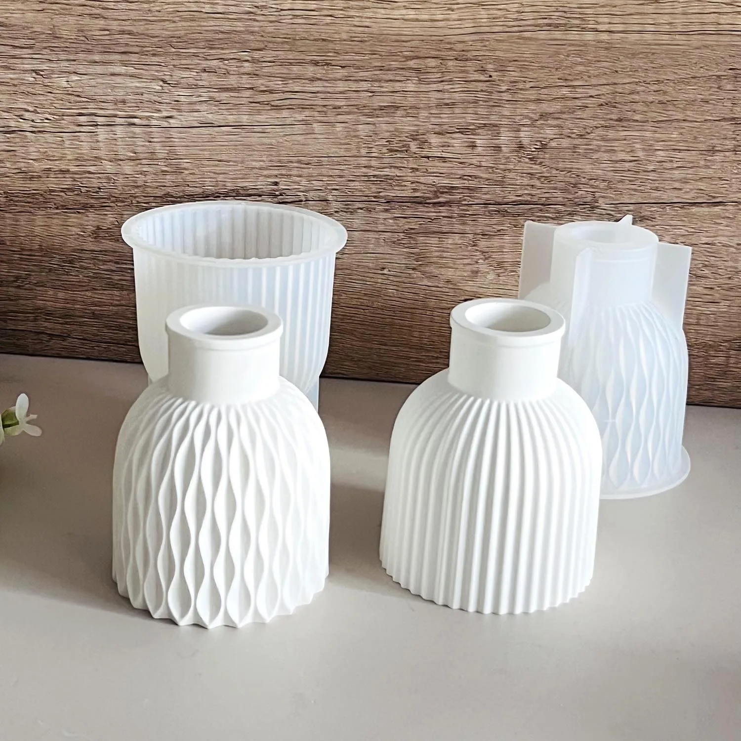 Diamantstreifen Hydrokultur Vase Silikonform Blumenarrangement Vase Gips Tropfformen