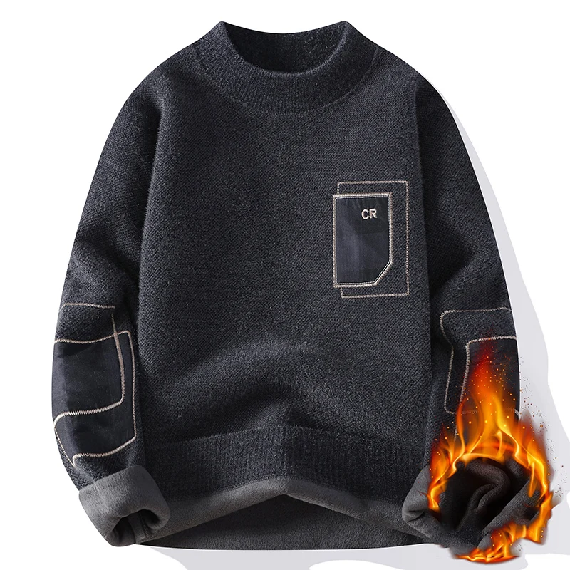 Autumn Fashion Sweater Male Pullover Men's Streetwear Casual Knit Men's Jumpers Spring Sweat-shirt Men Clothing Solid Color