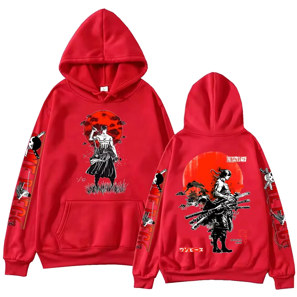 ONE PIECE Anime Zoro Hoodie Harajuku Hip Hop Pullover Sweatshirt Men's and Women's Same Autumn and Winter Sports Casual Top