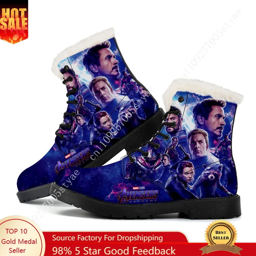 

Marvel Avengers Endgame Plush Boots Mens Womens Teenager Shoes Casual Boot Light High Quality Couple Customize Shoe