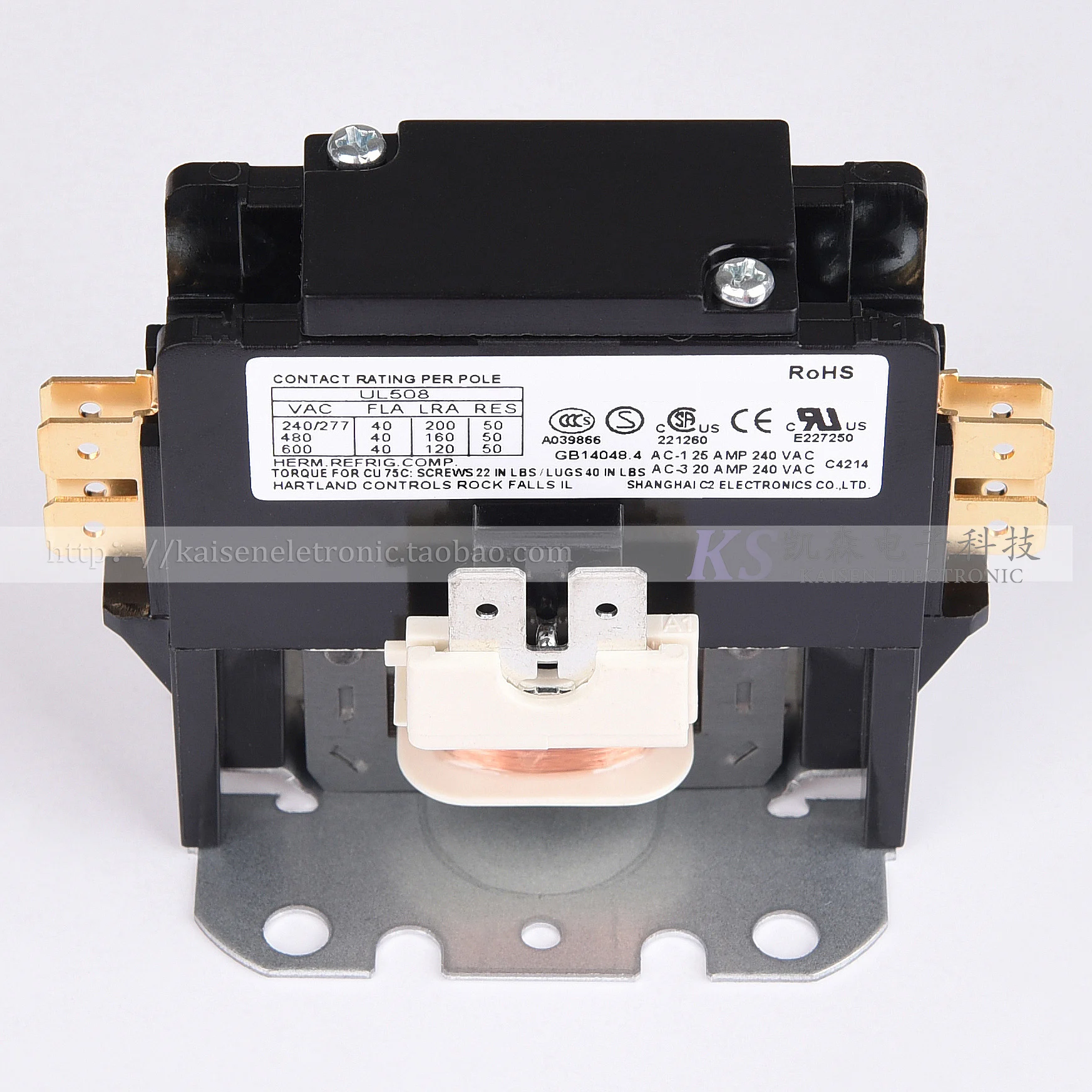 208V240V 40A High load single phase HCC-1NU04AA409 Dual air energy heat pump AC contactor