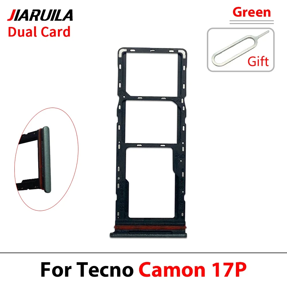 Dual Sim Tray For Tecno Camon 20 Pro 19 Neo 18 Premier 17P 17 16 Micro Nano SIM Card Holder Tray Slot Holder Adapter Socket