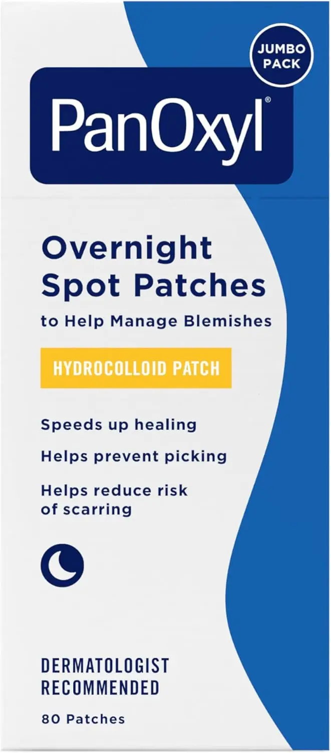 

Overnight Acne Patches, 80 Count Hydrocolloid Pimple Spot Treatment, Two Sizes 9mm & 12mm, Latex-Free, Fragrance-Free