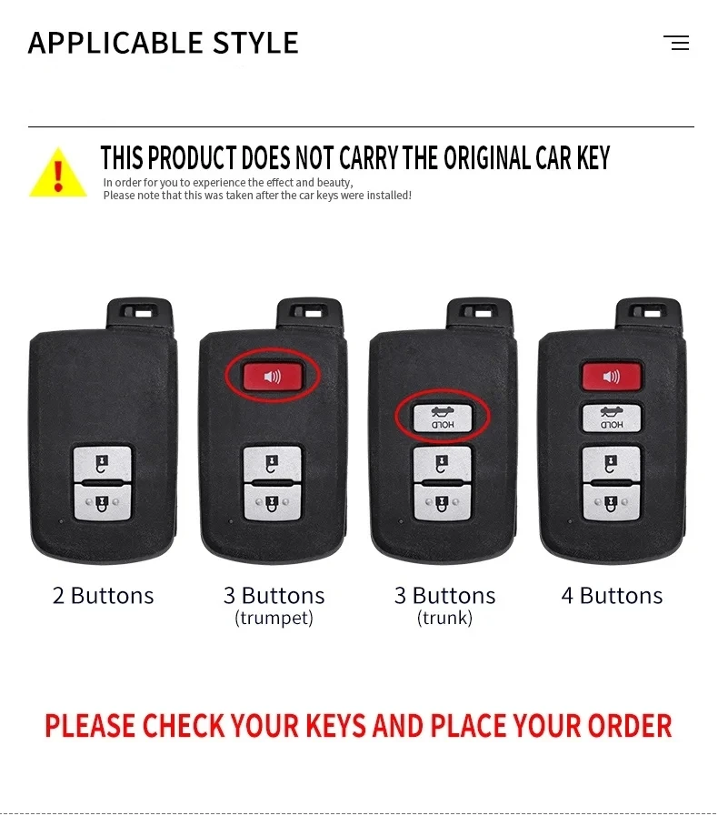 2 3 4 Button Car Key Case for Toyota Prius 30 Alpha Aqua Land Cruiser Auris for Lexus LC 200 Key Cover Holder Remote 2012 - 2014