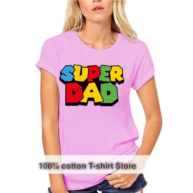 2024 New Super Dad Summer Cotton T-Shirt Super Dad Men\'s And Women\'s T Shirt Father\'s Day Gift Family Couple Outfit Love Shirt