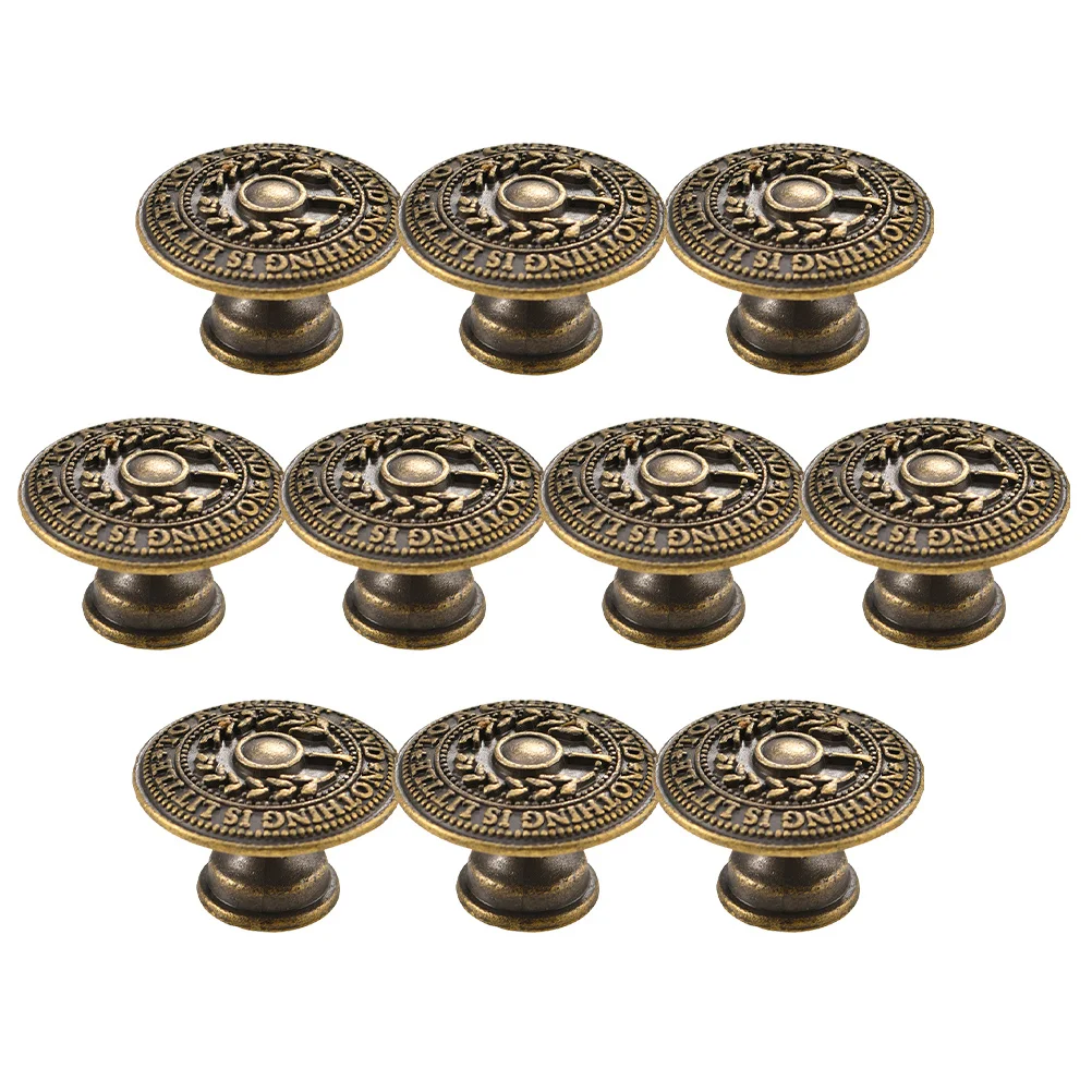 

10Pcs Vintage Cabinet Knobs Retro Metal Small Drawer Knobs Decorative Dresser Pulls Handles for Wardrobe Cupboard Furniture