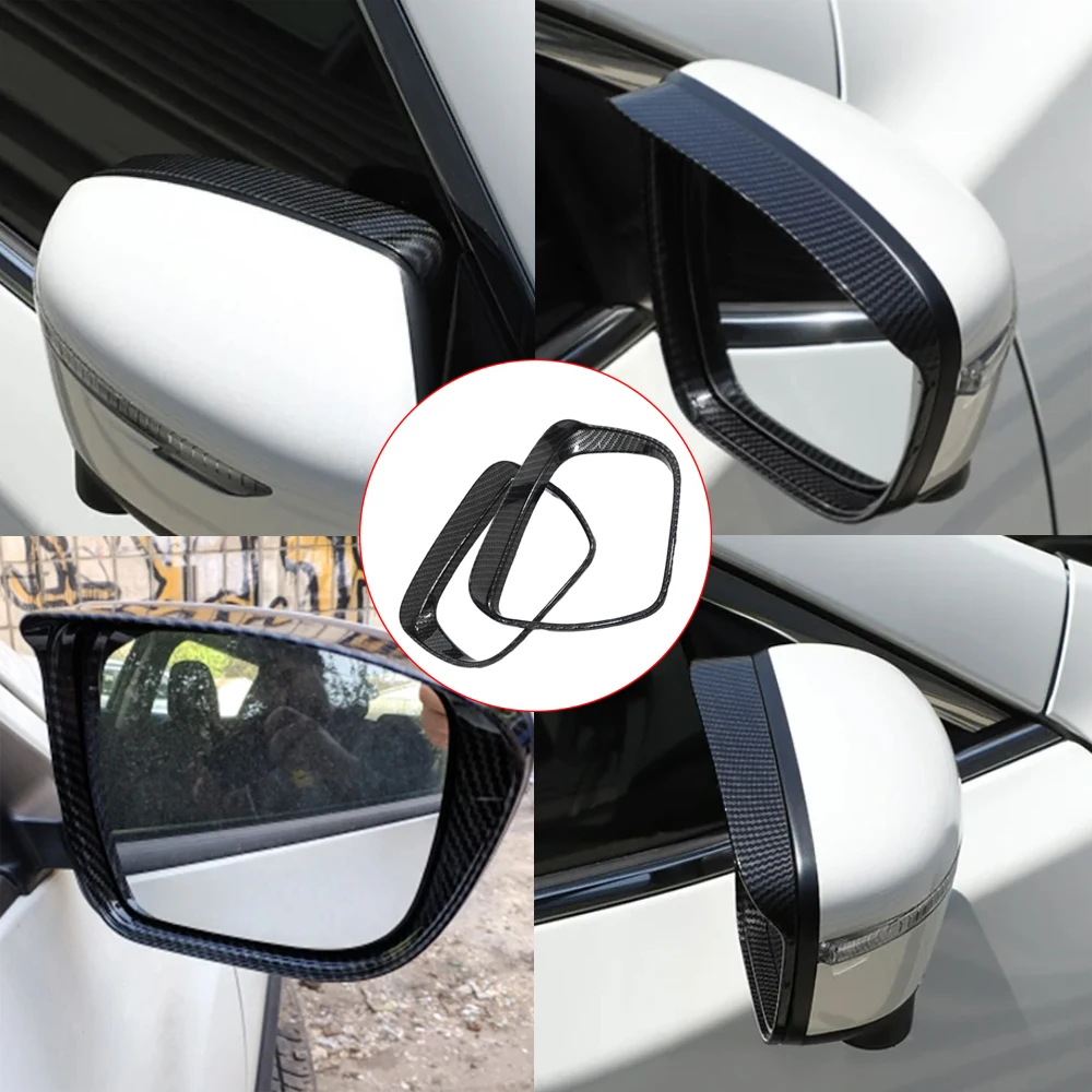 2Pcs Car Rearview Mirror Protector Rain Blocker Eyebrow Trims Rain Frame Stickers For Nissan X-Trail T32 Rogue 2014-2018 Styling