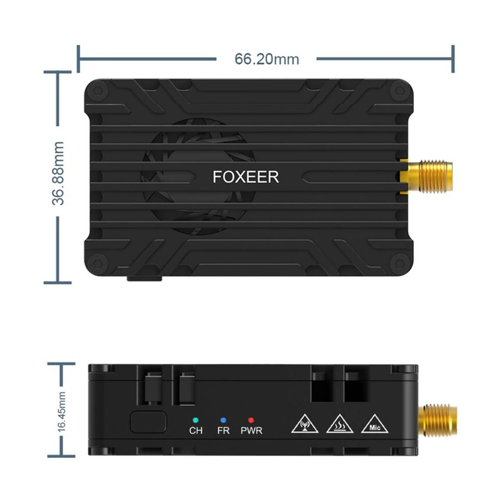 FOXEER 10 Вт 5,8 ГГц FPV видеопередатчик, 80-канальный FPV TX дальнего действия, разъем SMA, 9-36 В, режим двойного щелчка, 20x20 мм, для радиоуправляемых дронов