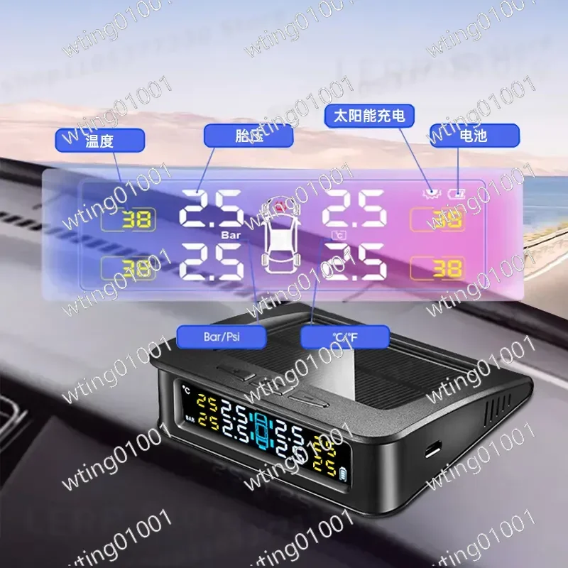 for Universal Smart Wireless TPMS External Tire Pressure Monitor High Precision Air Detector Real Time Alert System