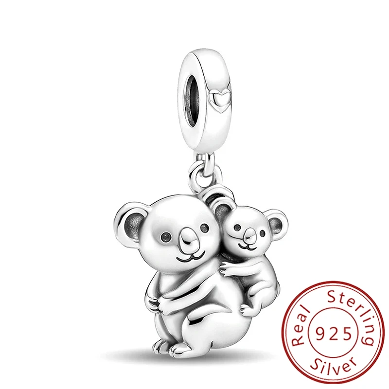 Fashion Cute Animal Parent Child Series Charms Beads Fit Original Bracelets Bangles Fine 925 Sterling Silver Jewelry Gift