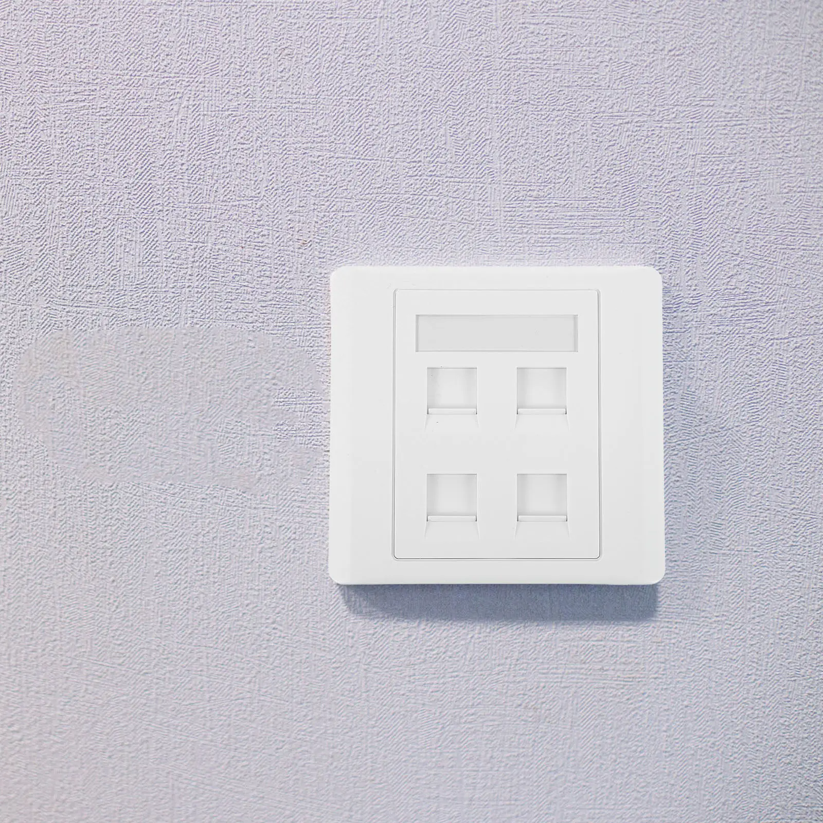 4 Port Cat6 Network Ethernet Wall Plate ABS Plastic Office Wall Outlet Socket Panel Reliable Connection Ethernet Outlet Panel