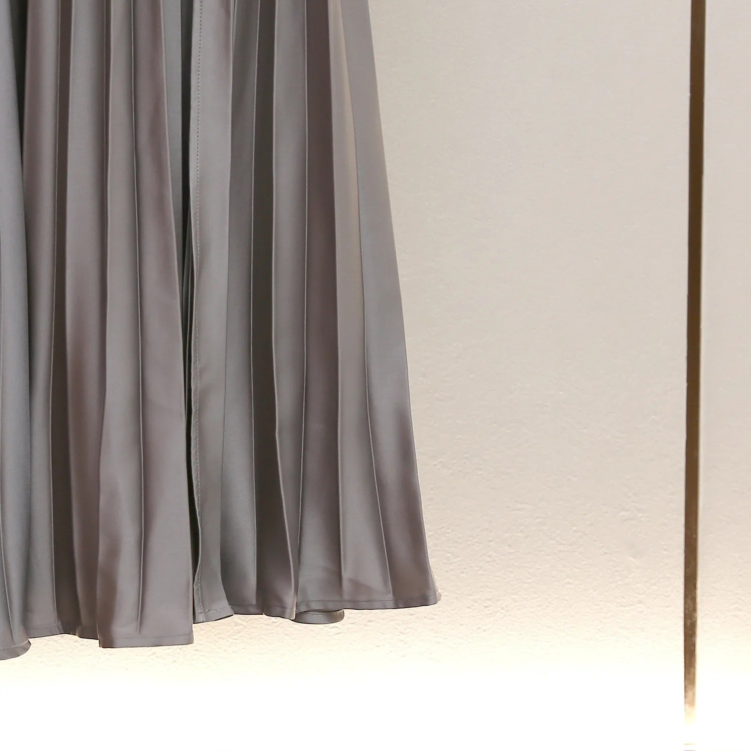 Quality Well High Waist Long Sve Gauze Dr with Belt Ele Satin Fabric A-Line Silhouette Commute Sle Suitable for Spring Autumn