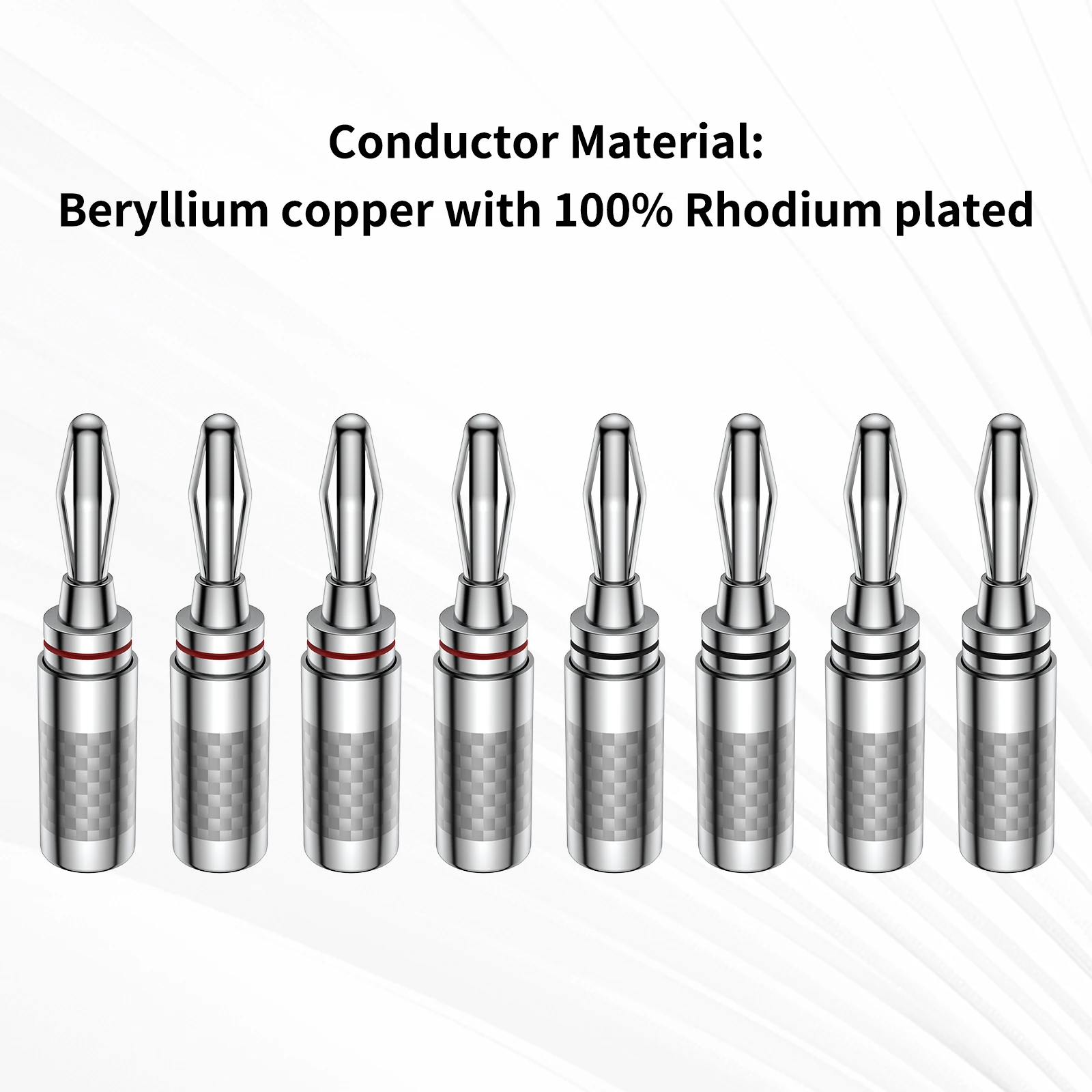 Audiocrast 4/8PCS Rhodium Plated Banana Plug 4mm Male Beryllium Copper Brass Screw Locking Solderless Speaker Connector DIY AMP