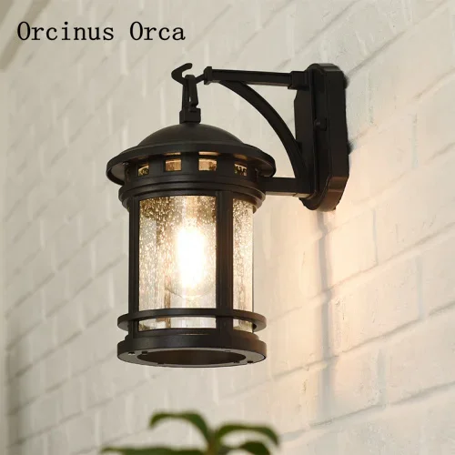 Retro Industrial Wind LED Outdoor Wall Lamp Courtyard Terrace  Creative Individual Iron Waterproof Wall Lamp