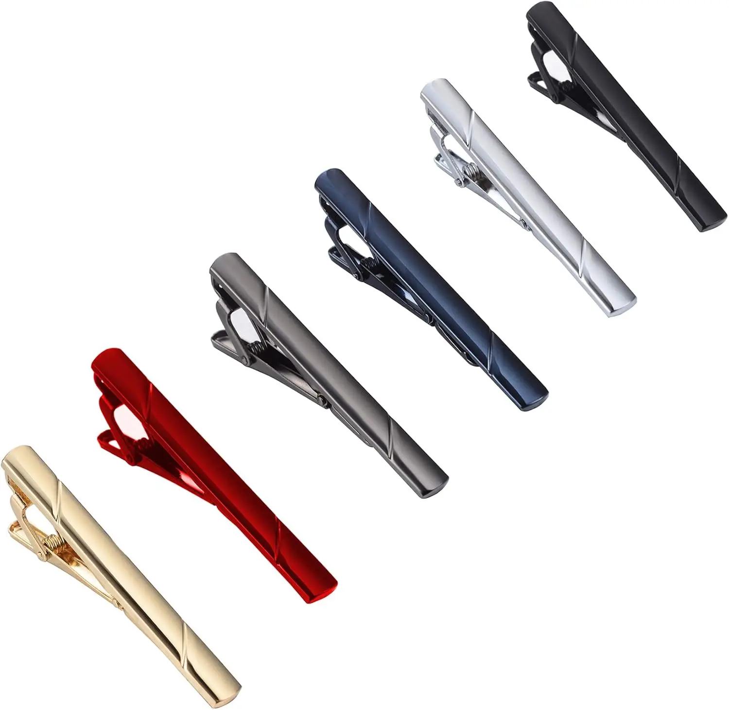 

6-Piece Tie Clip Set for Men, Wedding & Business Necktie Accessories