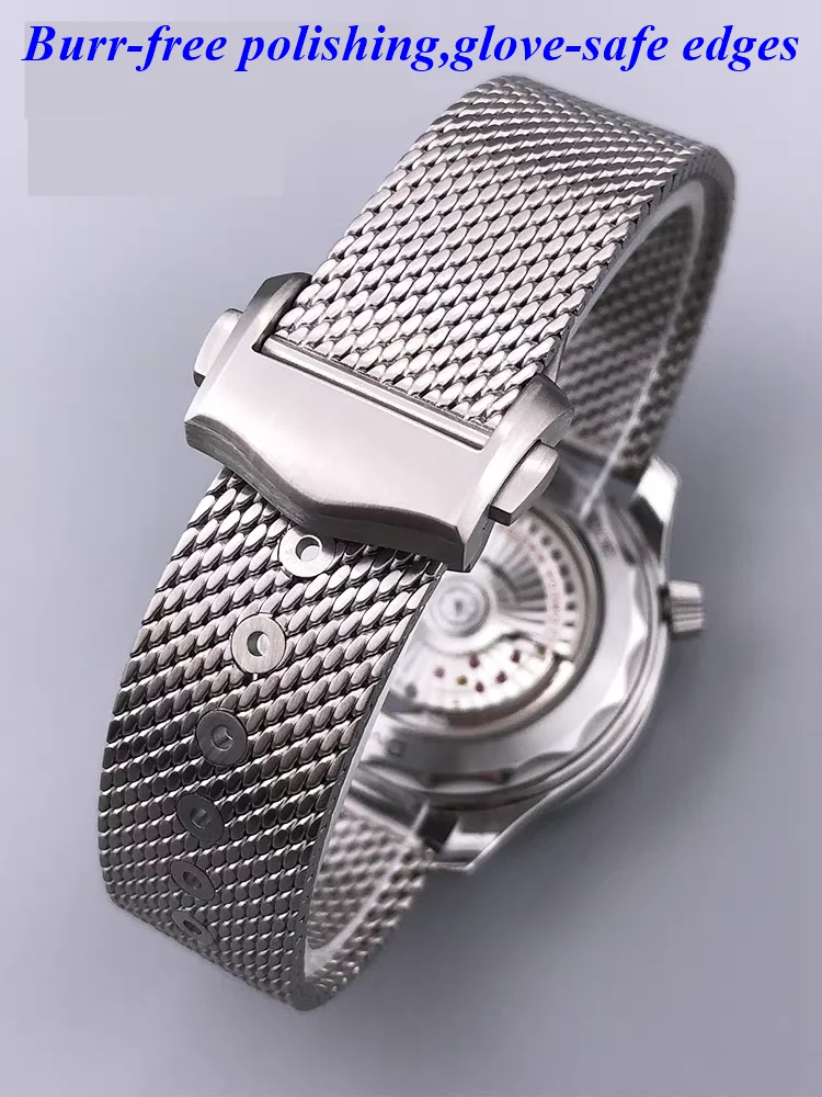 20mm Milanese Mesh 316L Stainless Steel Bracelet For OMEGA Seamaster 300 No Time To Die 007 Quick Release Watch Strap Metal Band