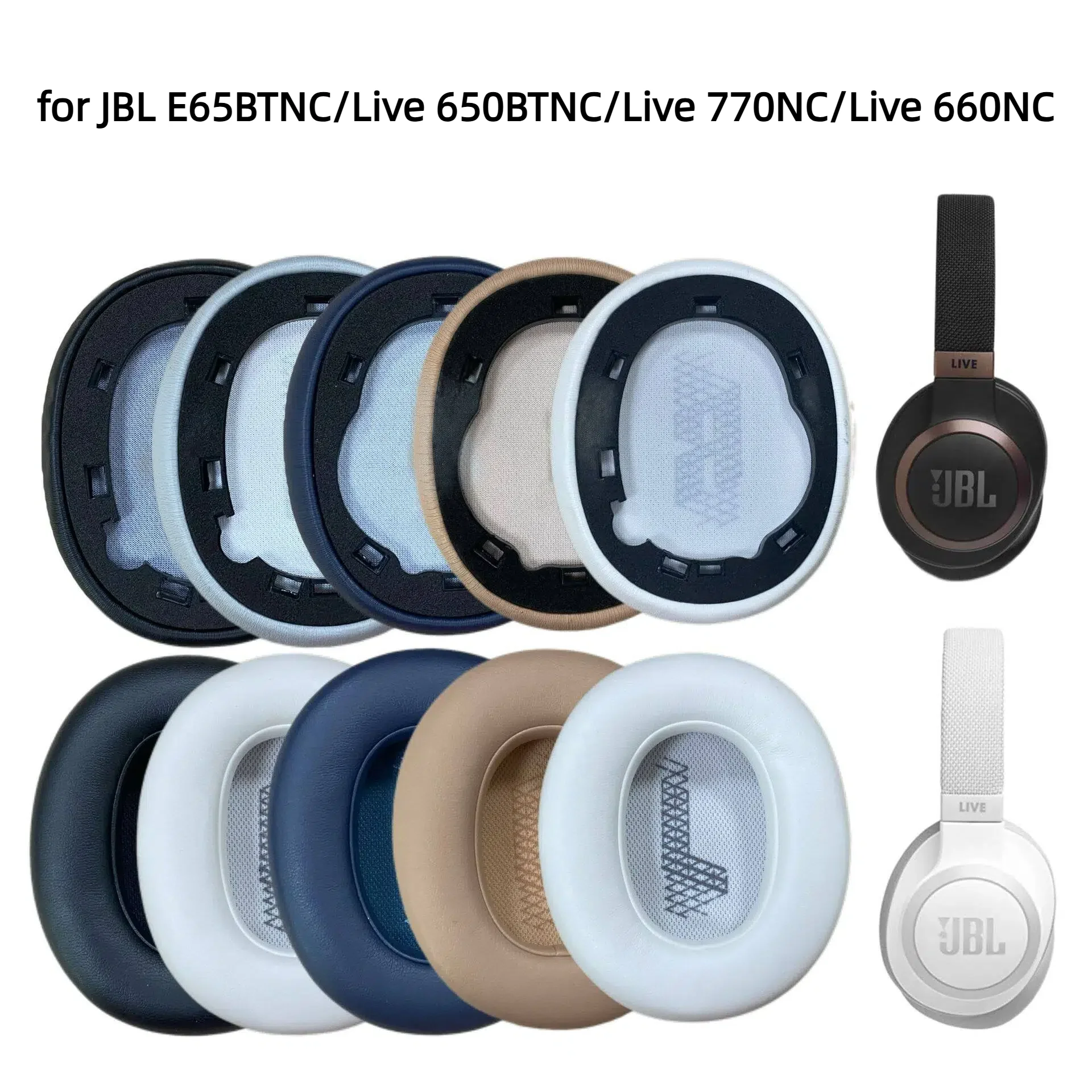 KUTOU Replacement Ear Pads for JBL E65BTNC/Live 650BTNC/Live 770NC/Live 660NC/Duet NC  Headphones Replacement Accessories