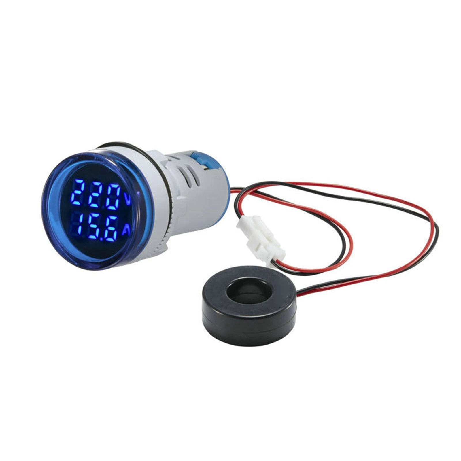 Digital Voltage and Current Meter for Mini Round LED Display Indicator with AC20-380V Input and 0-100A Measurement Range
