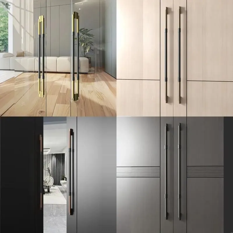 Organic Modern Asymmetrical Solid Wood Door Handle Brass Decorative Architectural Hardware for High End Restaurant Entrance