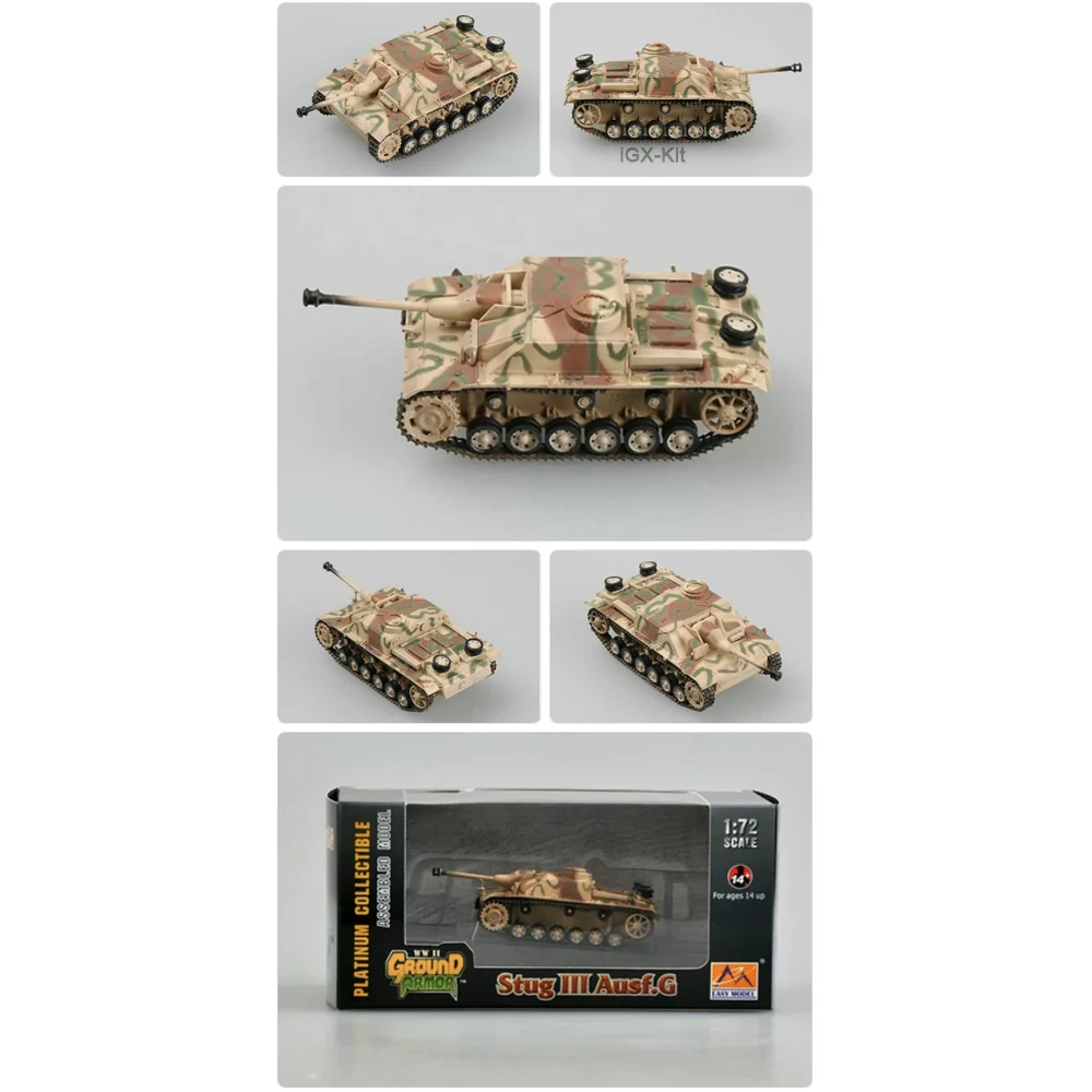 

Easymodel 36153 1:72 German Stug III Ausf G Southern Russia 1944 Military Static Plastic Tank vehicle Model Collection Gift Toy
