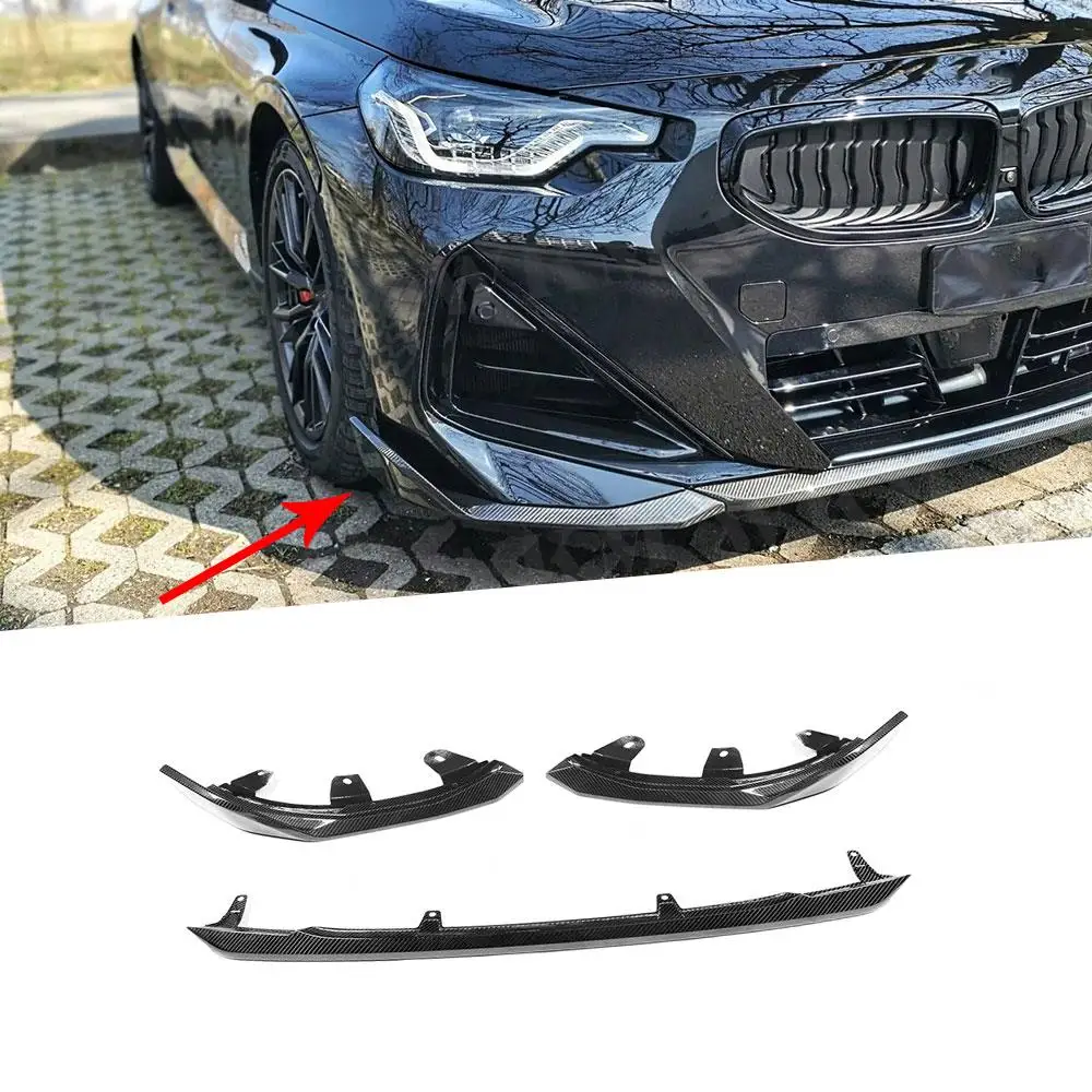 

2 Series Dry Carbon Fiber Car Front Bumper Splitter Lip Spoilers Body Kits for BMW G42 M235i M240i Coupe 2022 + FRP