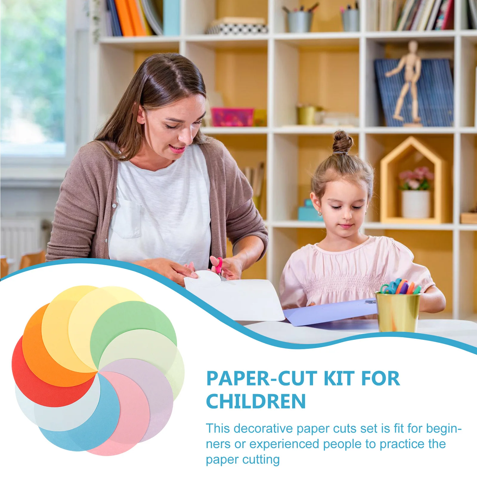 

100 Sheets Paper Cutting Art Set for Fun DIY Craft Kit with Thick Safe Sheets for Folding Cutting and Creative