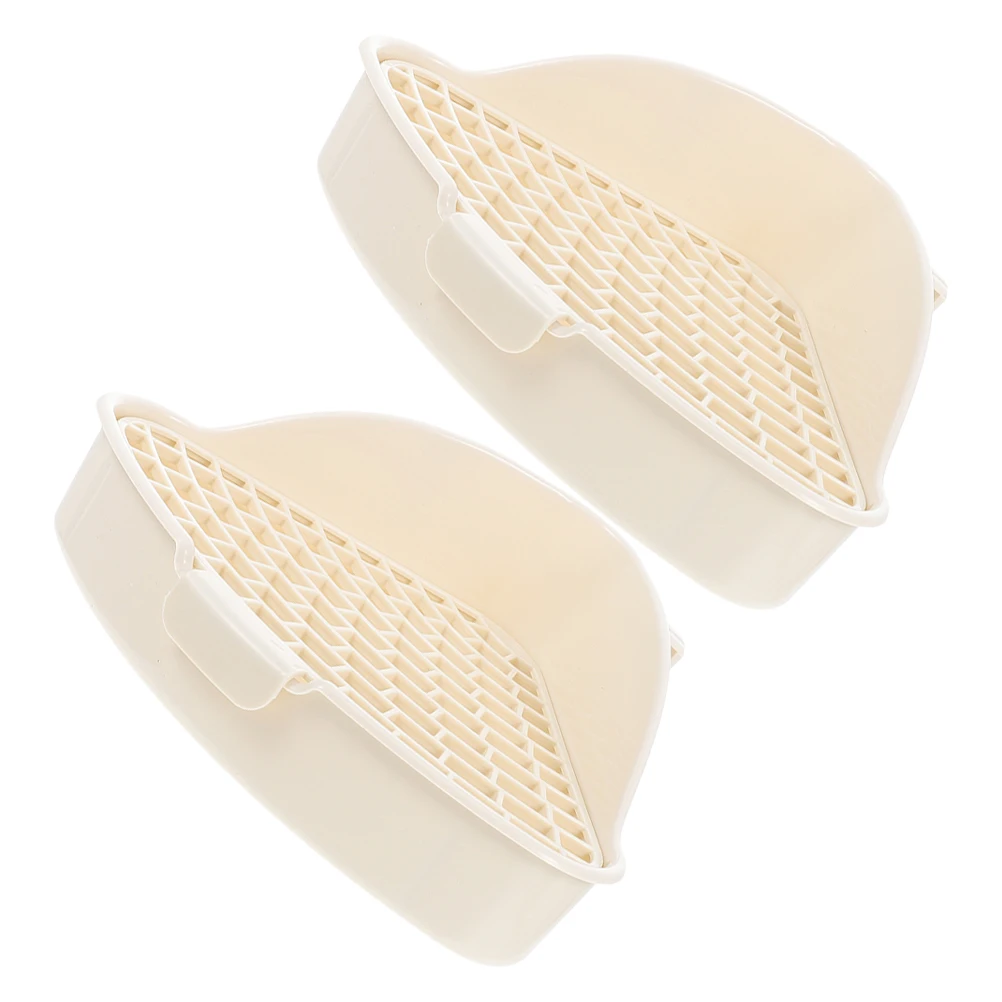 

2 Pcs High Capacity Pet Urinary Pot Guinea Pig Litter Basin Small Animal Potty Toilet Hamster Enclosure Durable Plastic