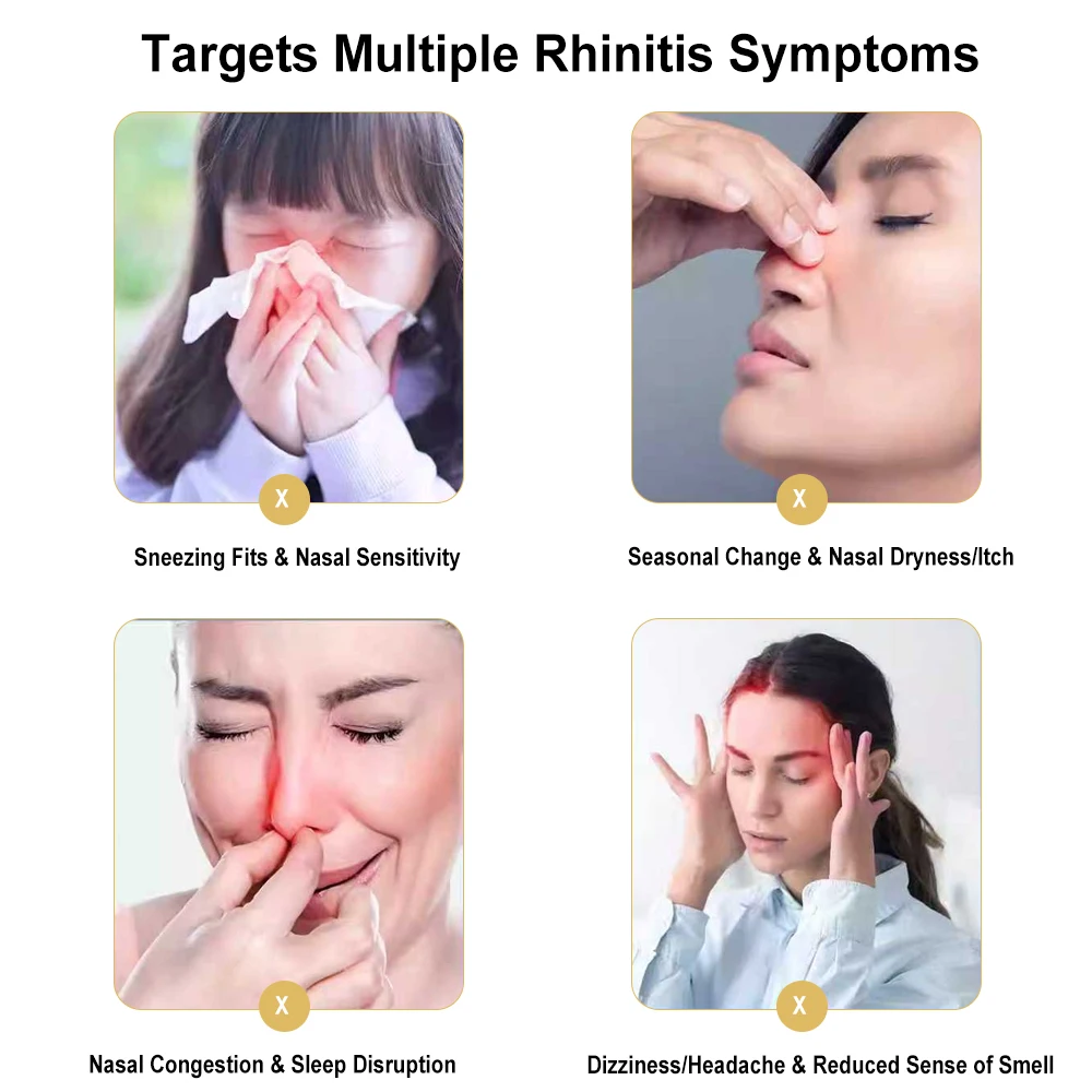 Upgraded Red Light Nasal Device for Dry Nose & Sinus Comfort Rechargeable Sinuses Congestion Relief 650±20nm Infrared Nose Care