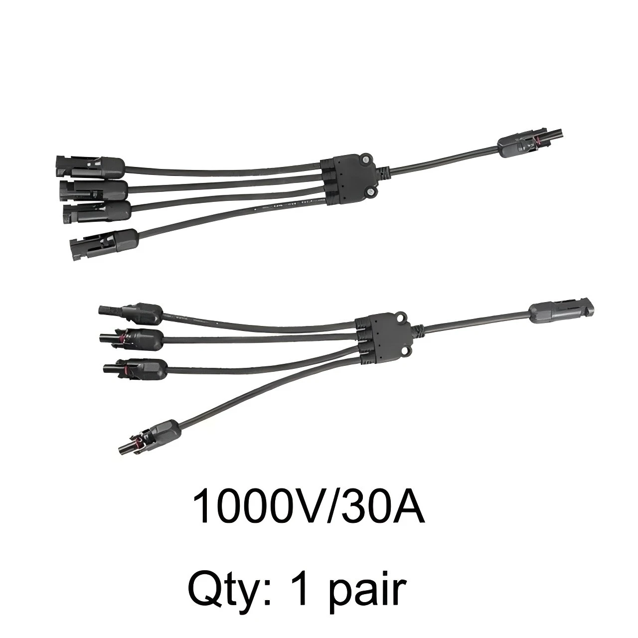 photovoltaic connector Y Branch 3 to 1 Solar cable parallel connector IP67 Waterproof 30A 1000V DC Y Solar PV Connector