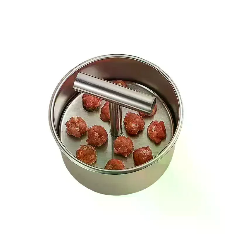 Manual Press Meatball Maker Stainless Steel Tools: Multi-functional Home Kitchen Cooking Gadget