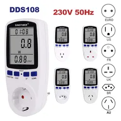 Digital Wattmeter AC 230V 110V Power Meter Electricy Consumption Energy Meter EU Plug Power Kilowatt Wattage Electricity Meter