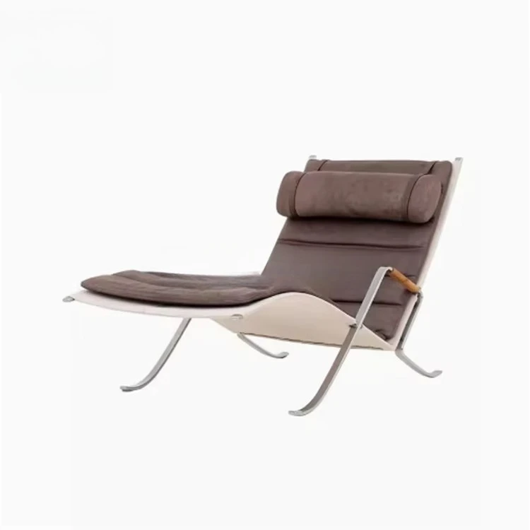 #MOYI Italian Style Accent Chair High Back Support Metal Frame Leather Armrest Black Leisure Chair for Villa Hotel